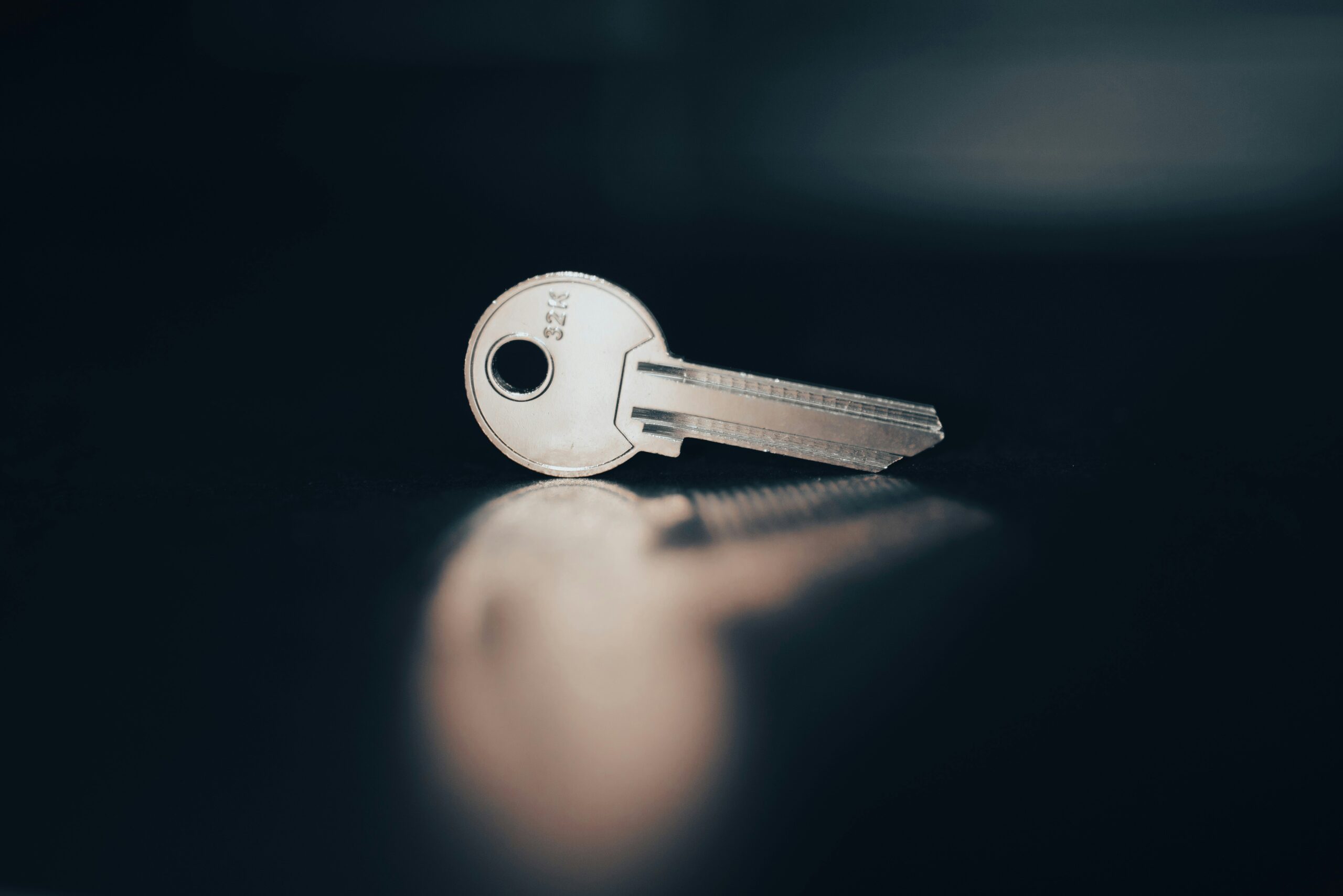 Key represents network security key on black background